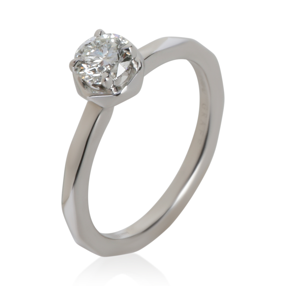Graff 0.5 Ct Round Brilliant Diamond Laurence Graff Signature Engagement Ring View 2